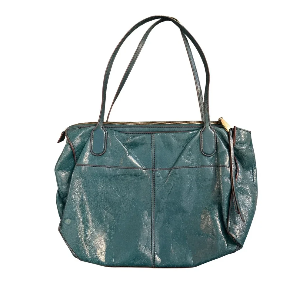 Hobo International Shoulder Bag Womens‎ Large Teal Leather Zip Top Tote